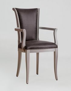 BS376A - Chair, Wood and leather chair