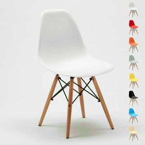 Chairs DSW WOODEN Eames Design kitchen bar waiting room and office wood polypropylene - SD638PP, Polypropylene chair with wooden legs