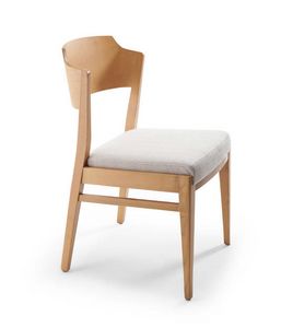 Kuba, Chair in ash wood, upholstered seat