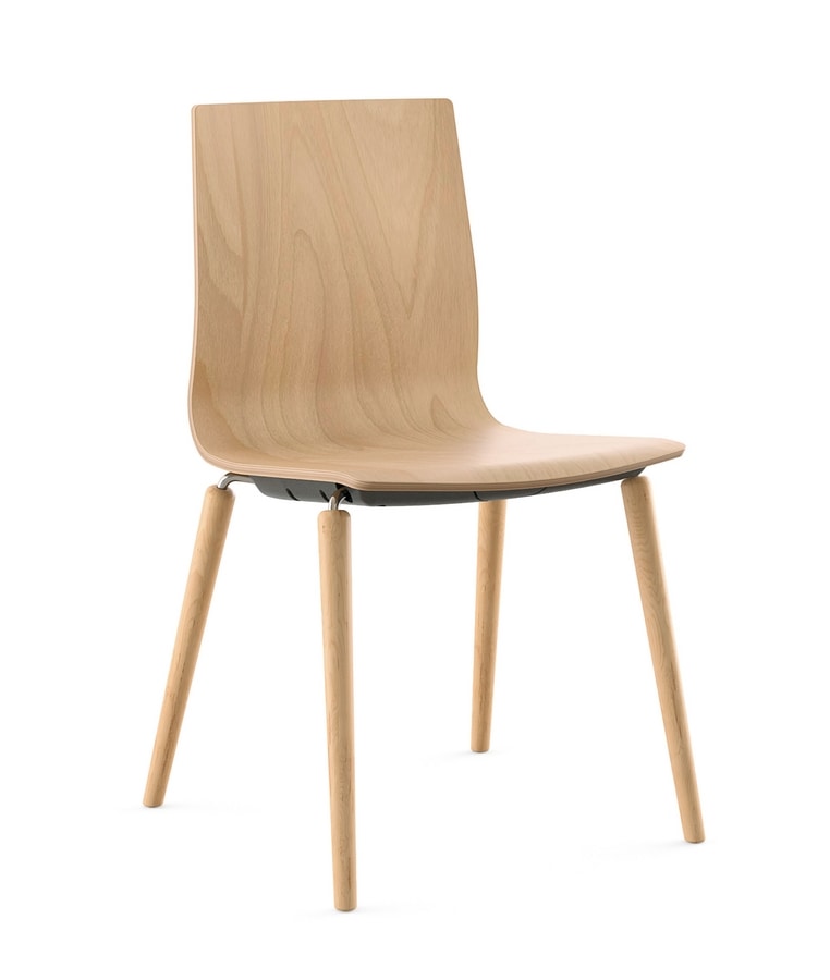 Q2 W, 4-legged wooden chair