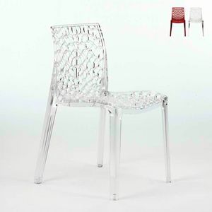 Transparent polycarbonate chairs kitchen bar GRUVYER Grand Soleil - S6316TR, Kitchen chair in transparent polycarbonate
