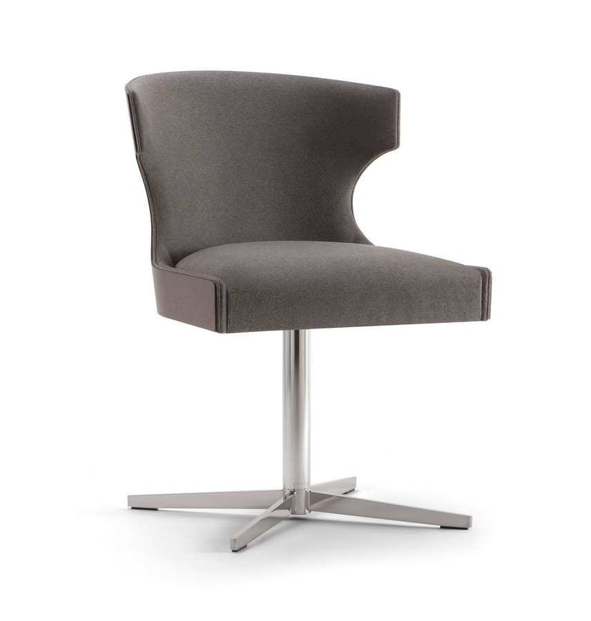 XIE SIDE CHAIR 053 S X, Chair with metal cross base