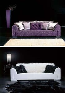 Alaska, Sofa upholstered in damask fabric, with Svarowsky finishings