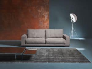 Alcor, Modern sofa for living room, wooden interior frame