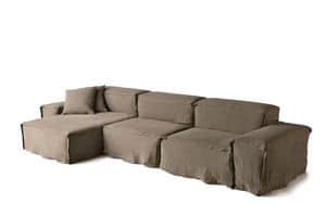 Basset hound divano, Modular sofa with chaise longue, for modern living