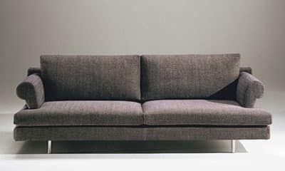 Brera, Sofa upholstered in polyurethane, wooden frame