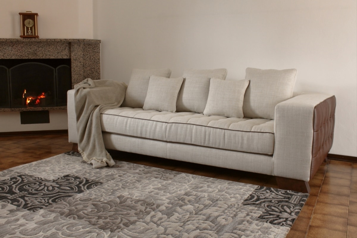 Brunelleschi, Glamor sofa with leather and fabric upholstery