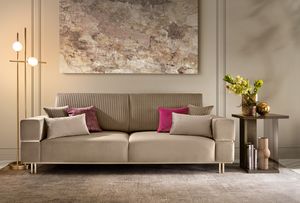 FIAMMA sofa, Sofa with soft and geometric volumes