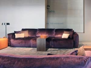 Gemma sofa, Sofa covered with removable fabric or leather