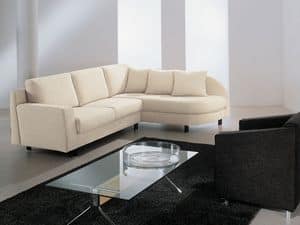 Incontro corner, Sofa in polyurethane, covered with dacron, for hotel