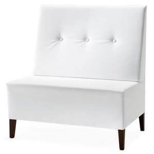 Linear 02951 - 02953, Modular high bench, wooden feet, upholstered seat and back, fabric cover, modern style