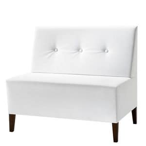 Linear 02952 - 02954, Modular low bench, wooden feet, upholstered seat and back, fabric covering, modern style