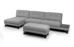 Long Island corner sofa, Sofa with chaise longue and coffee table
