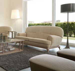 Massenet sofa, Contemporary sofa with rounded lines