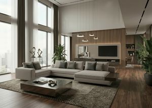 Moore, Modular sofa, with essential lines and balanced proportions