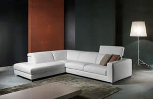 Patio, Leather sofa with removable cushions for living room