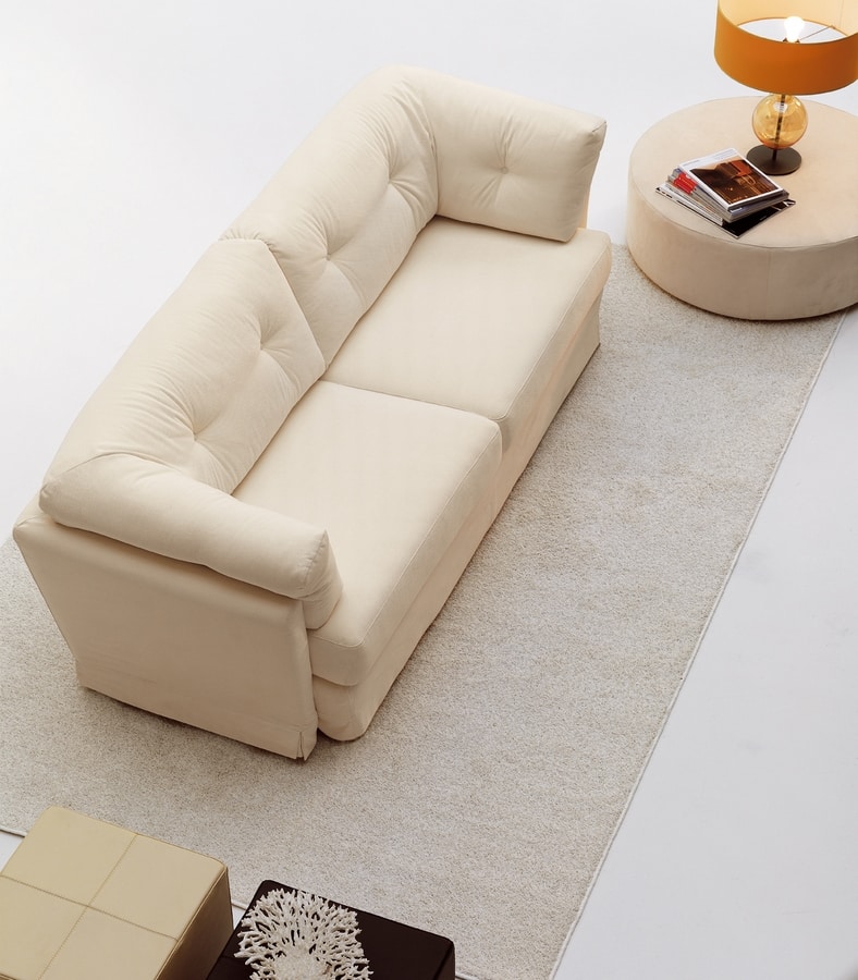 Senior, Modern sofa with wooden frame, with bed