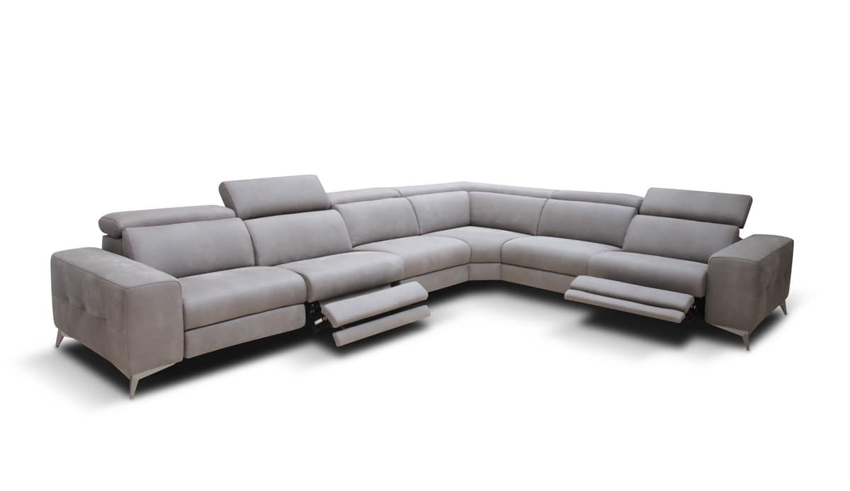 Angular sofa with modular pieces, for modern living room | IDFdesign