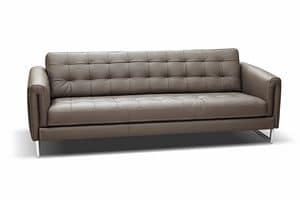 Tonia fixed, Modern sofa, with quilted seat and backrest