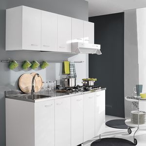Monoblock kitchen comp. 01, Space saving kitchen furniture, white finish