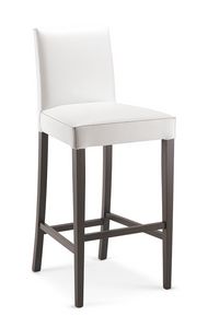 1024, Padded wooden stool with footrest for restaurant