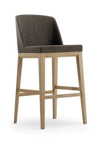 1093, Upholstered stool made of wood for home and office