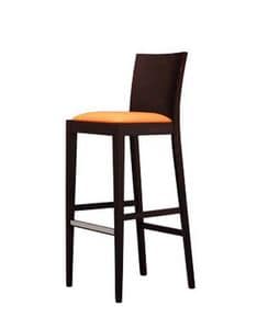 331 SG, Modern stool, with smooth back, for hotels