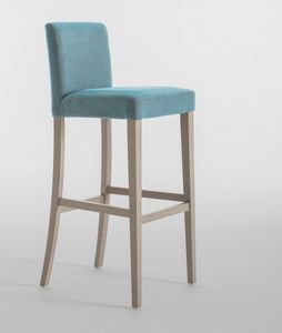 C03SG, Barstool with wooden frame, upholstered seat and back, for restaurants and hotels