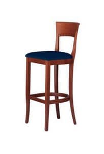 C17 SG, Barstool in solid wood, with upholstered seat