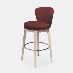 Canto stool, Stool elegant in shape, refined in materials