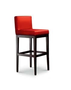 CAPUCCINO/SG, Stool in wood with upholstered seat for bars and pubs