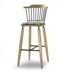 CG 958085 SG, Stool in wood with upholstered seat