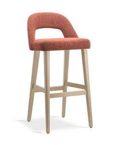 Gipsy 1 SG, Modern stool in wood, padded