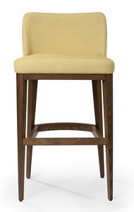 Katel stool A, Padded barstool with low backrest