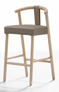 Kiini-SG, Stool in wood with upholstered seat