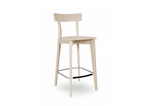 Laila sg, Stool in wood, with customizable seat