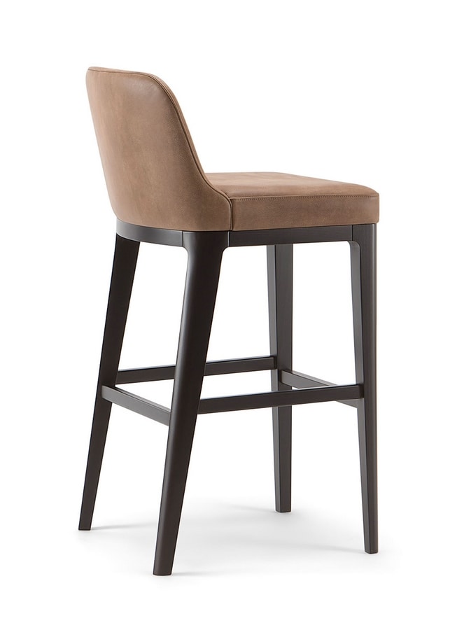 LOTUS BAR STOOL 063 SG, Stool upholstered in leather or fabric