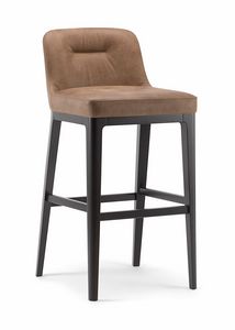 LOTUS BAR STOOL 063 SG, Stool upholstered in leather or fabric