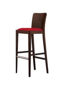 M10 SG, Modern barstool in beech, with metal footrest