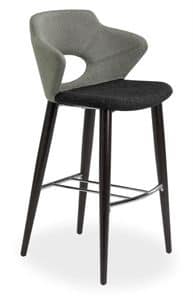 Marala SGFW, Stool in oak and fabric coated with perforated backrest
