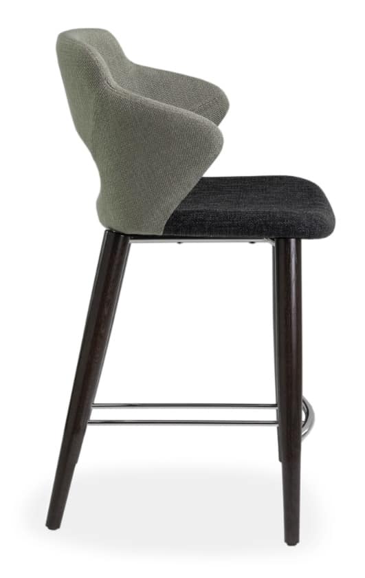 Marala SGFW, Stool in oak and fabric coated with perforated backrest