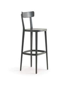 MILANO/SG, Linear stool in wood for bars and home