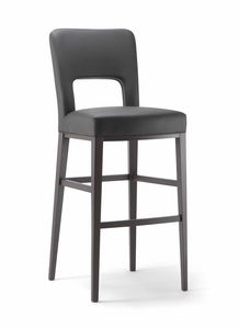 MONTREAL BAR STOOL 024 SG, Stool with wide opening on the back