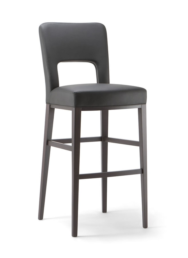 MONTREAL BAR STOOL 024 SG, Stool with wide opening on the back