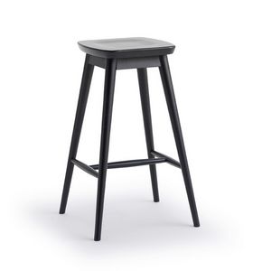 NUVOLA, Stool in beech wood, with footrests, for bars