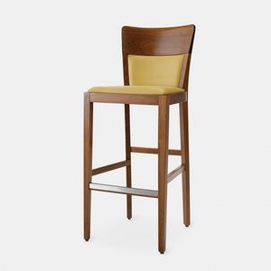 Rond 220 stool, Wooden stool with padded seat and back