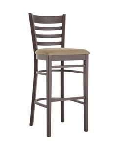 RP491A, Stool with horizontal slatted backrest
