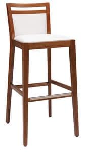 SG 4472 / CI, Padded stool in wood, with various finishes, for bar