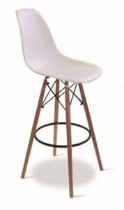 SG 506, Plastic stool with beech legs, for bars