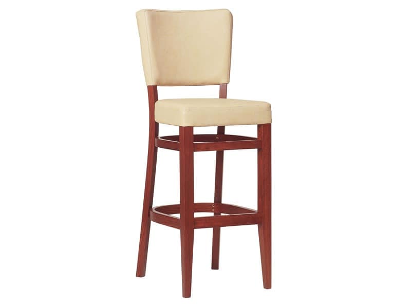SG/Marsiglia, Upholstered stool made of wood, for bars and restaurants